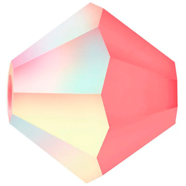 Preciosa Beads Bicone Indian Pink Matte AB - Bluestreak Crystals