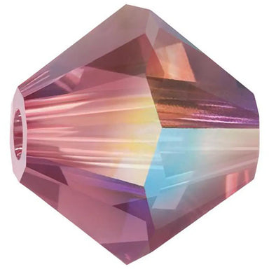 Preciosa Beads Bicone Light Burgundy AB - Bluestreak Crystals