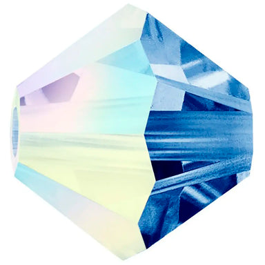 Preciosa Beads Bicone Sapphire AB - Bluestreak Crystals