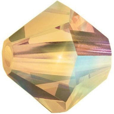 Preciosa Beads Bicone Topaz AB - Bluestreak Crystals