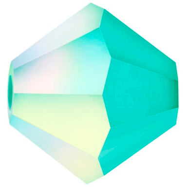 Preciosa Beads Bicone Turquoise AB - Bluestreak Crystals