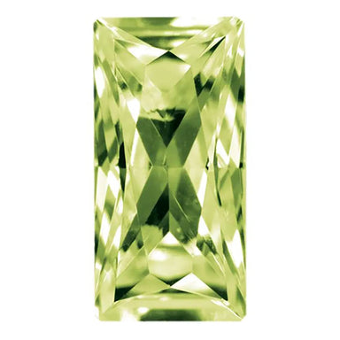 Preciosa Cubic Zirconia Baguette Princess Cut Peridot - Bluestreak Crystals