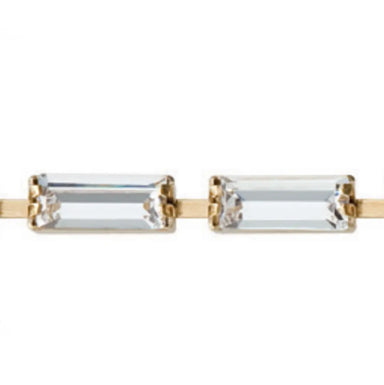 Preciosa Cup Chain Baguette Silver Crystal AB - Bluestreak Crystals