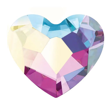 Preciosa Flat Back Crystals Non Hotfix Heart (MAXIMA) Crystal AB - Bluestreak Crystals