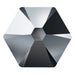 Preciosa Flat Back Crystals Non Hotfix Hexagon (MAXIMA) Jet Hematite UNFOILED - Bluestreak Crystals