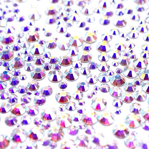 Preciosa Flat Back Crystals Non Hotfix Mix (MAXIMA) Size Crystal AB - Bluestreak Crystals