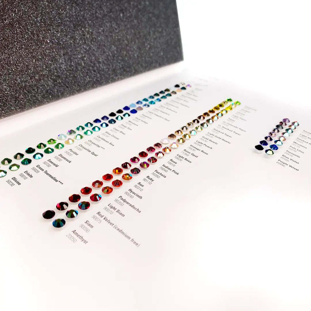 Preciosa Flatback Crystals (MAXIMA) Colour Chart - Bluestreak Crystals