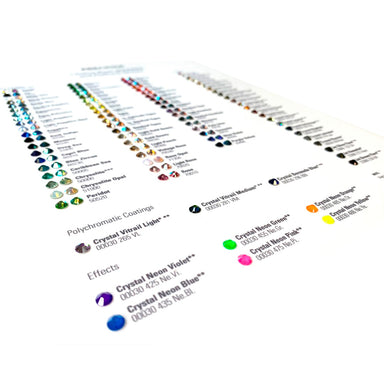 Preciosa Flatback Crystals (MAXIMA) Colour Chart With Stand - Bluestreak Crystals