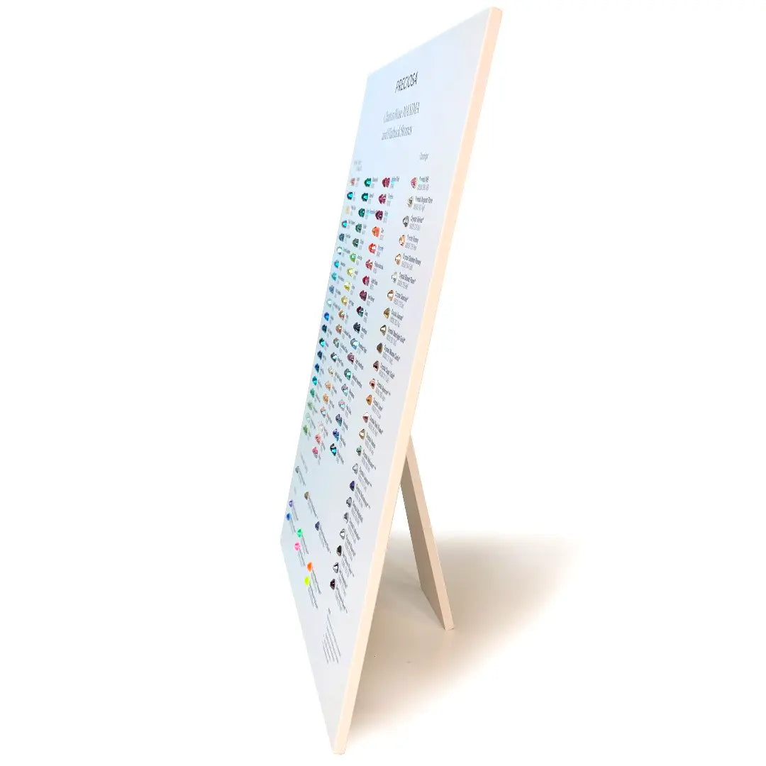 Preciosa Flatback Crystals (MAXIMA) Colour Chart With Stand - Bluestreak Crystals