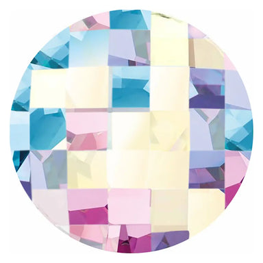 Preciosa Hotfix Flat Back Crystals Chessboard Circle (MAXIMA) Crystal AB - Bluestreak Crystals