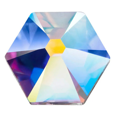 Preciosa Hotfix Flat Back Crystals Hexagon (MAXIMA) Crystal AB - Bluestreak Crystals
