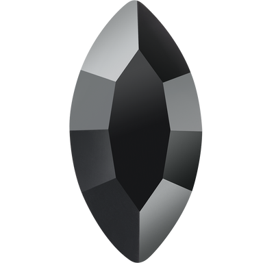 Preciosa Hotfix Flat Back Crystals Navette (MAXIMA) Jet - Bluestreak Crystals