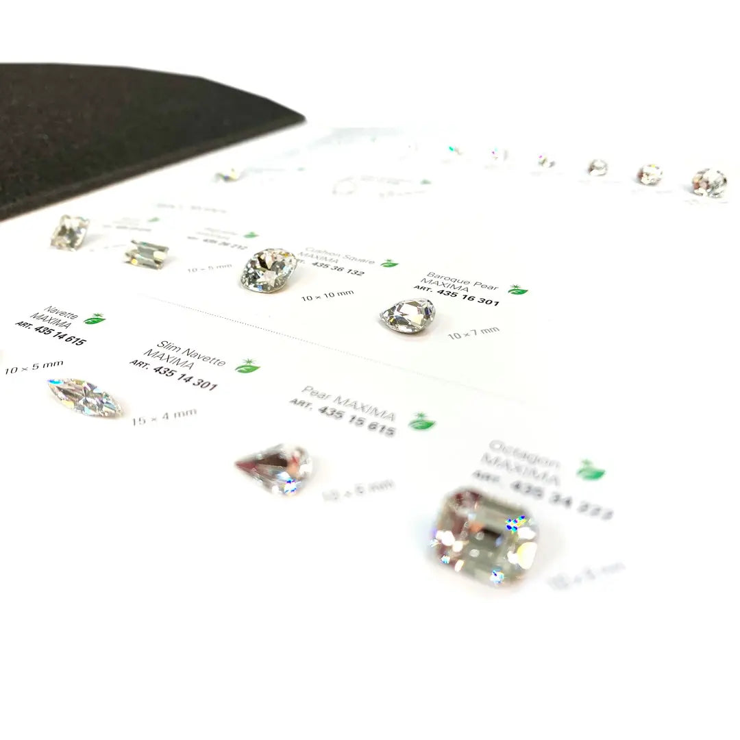 Preciosa Jewellery Stones Shapes & Sizes Chart - Bluestreak Crystals