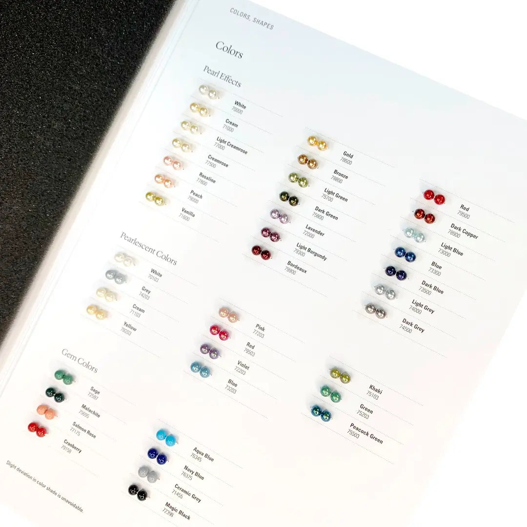 Preciosa Pearls Colour Chart - Bluestreak Crystals