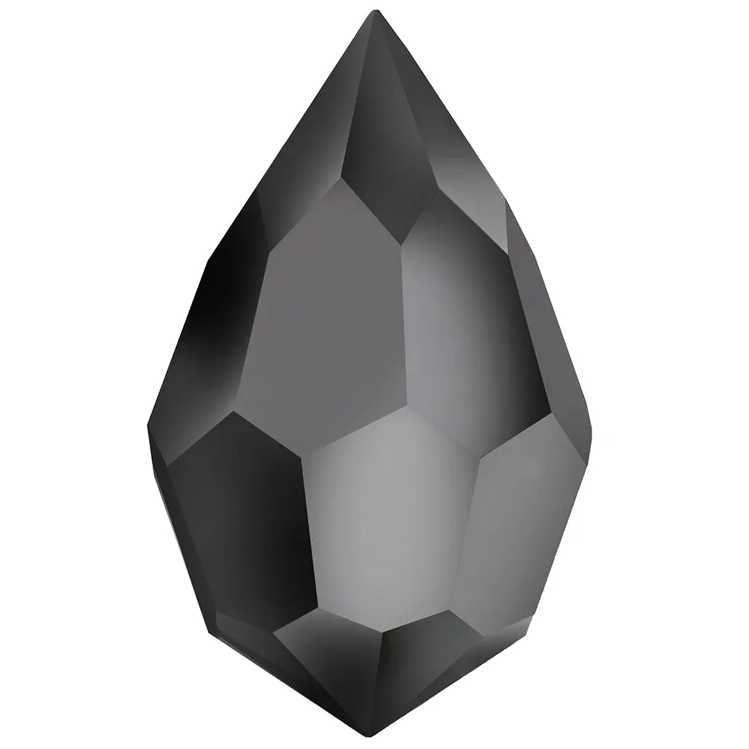 Preciosa Pendants Drop (681) Jet Hematite - Bluestreak Crystals