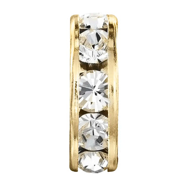 Preciosa Rondelle Bead Round Gold Plated - Bluestreak Crystals