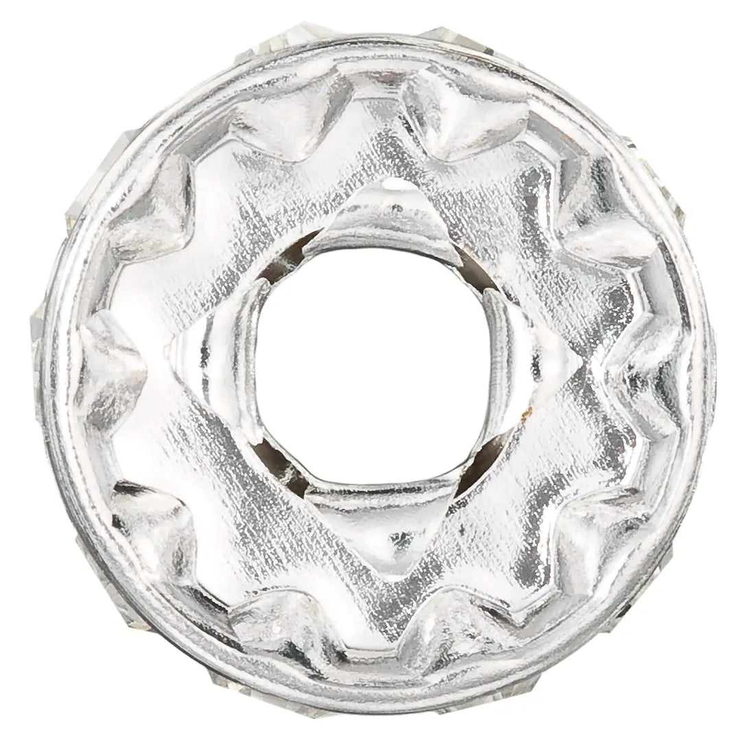 Preciosa Rondelle Bead Round Silver Plated - Bluestreak Crystals