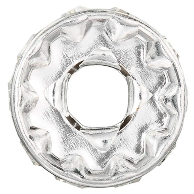 Preciosa Rondelle Bead Round Silver Plated - Bluestreak Crystals