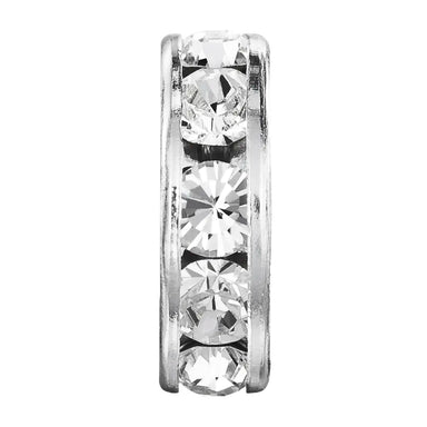 Preciosa Rondelle Bead Round Silver Plated - Bluestreak Crystals