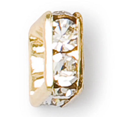 Preciosa Rondelle Bead Square Gold Plated - Bluestreak Crystals