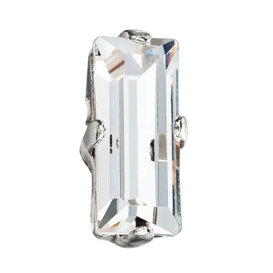 Preciosa Single Stone Setting Baguette in Silver - Bluestreak Crystals