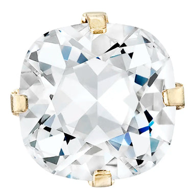 Preciosa Single Stone Setting Cushion Square in Gold - Bluestreak Crystals