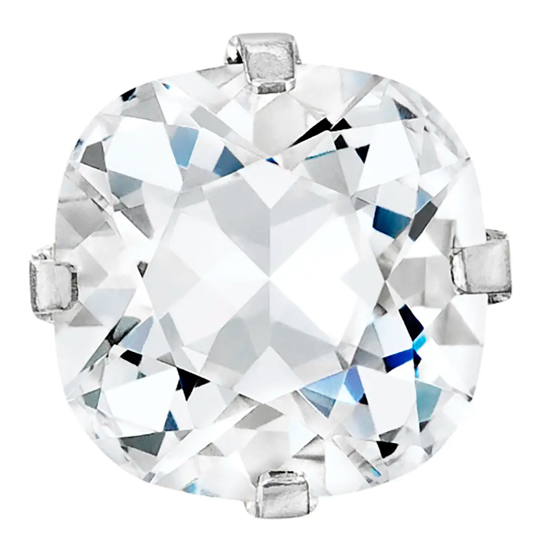 Preciosa Single Stone Setting Cushion Square in Silver - Bluestreak Crystals