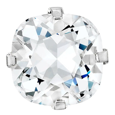Preciosa Single Stone Setting Cushion Square in Silver - Bluestreak Crystals