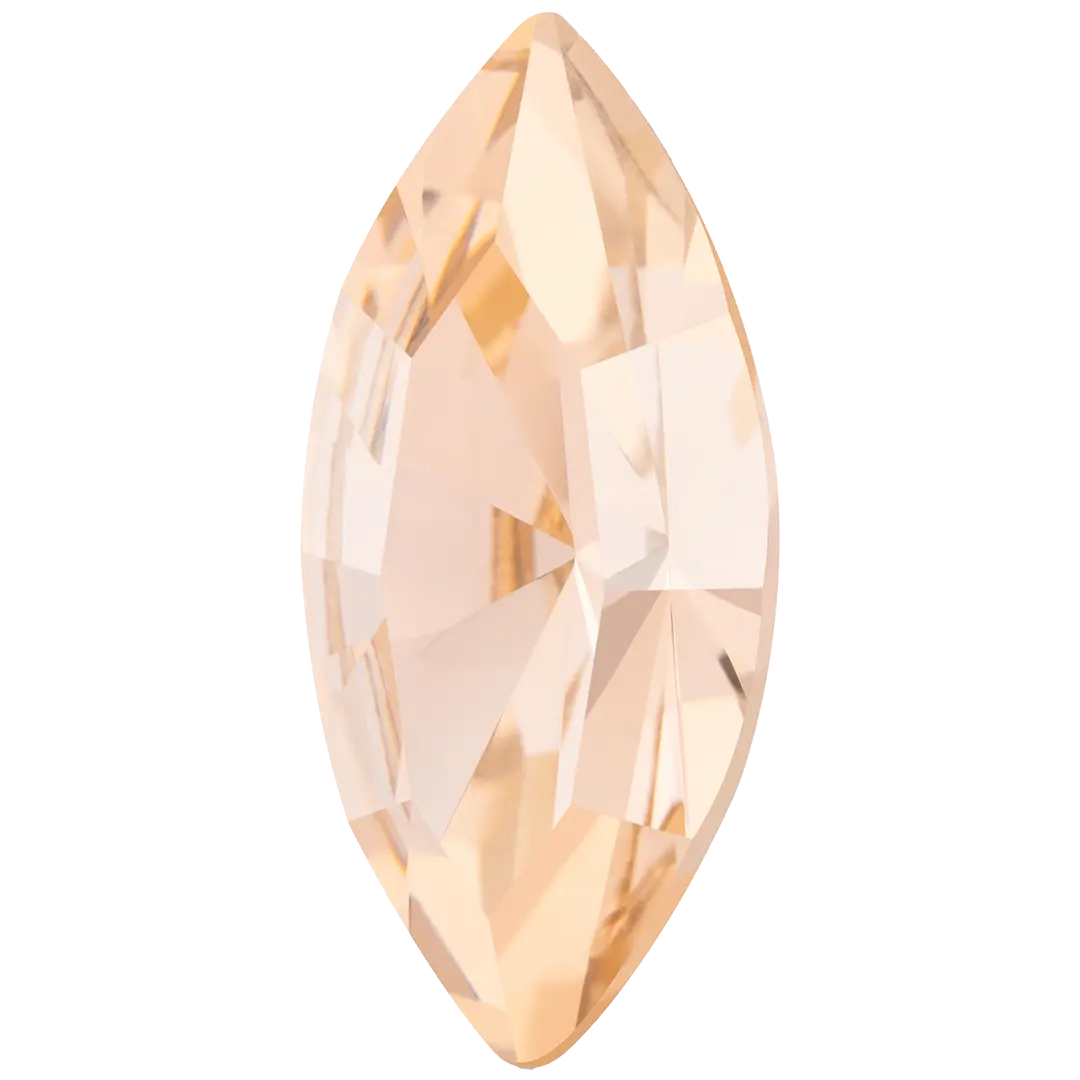 Preciosa Single Stone Setting Navette in Silver - Bluestreak Crystals