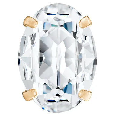 Preciosa Single Stone Setting Oval in Gold - Bluestreak Crystals