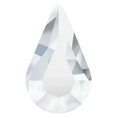 Preciosa Single Stone Setting Pear in Silver - Bluestreak Crystals