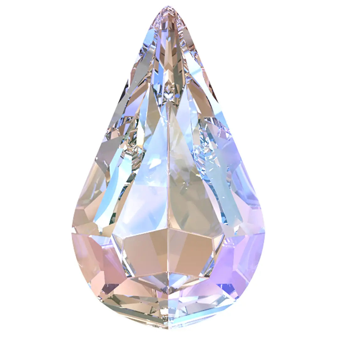 Preciosa Single Stone Setting Pear in Silver - Bluestreak Crystals