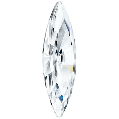 Preciosa Single Stone Setting Slim Navette in Silver - Bluestreak Crystals