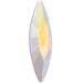 Preciosa Single Stone Setting Slim Navette in Silver - Bluestreak Crystals
