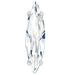 Preciosa Single Stone Setting Slim Navette in Silver - Bluestreak Crystals