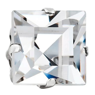 Preciosa Single Stone Setting Square in Silver - Bluestreak Crystals