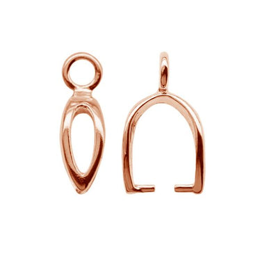 Rose Gold Plated (18k) Plated Open Leaf Bail - Bluestreak Crystals