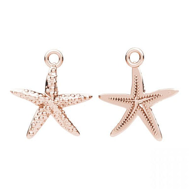 Rose Gold Plated (18k) Sterling Silver Starfish Charm - Bluestreak Crystals
