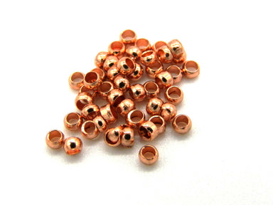 Rose Gold Plated Crimp Beads - Bluestreak Crystals