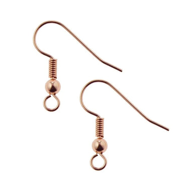Rose Gold Plated Fish Hook Ear Wires - Bluestreak Crystals