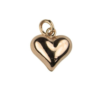 Rose Gold Plated Puffed Heart Charm - Bluestreak Crystals