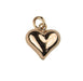 Rose Gold Plated Puffed Heart Charm - Bluestreak Crystals