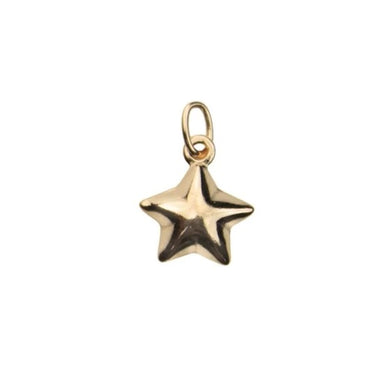 Rose Gold Plated Puffed Star Charm - Bluestreak Crystals