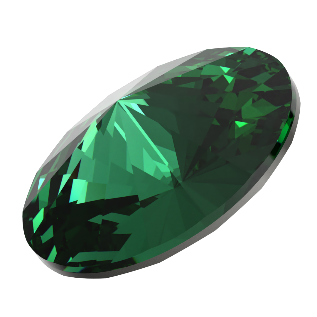 Swarovski Chatons Round Stones Rivoli (1122) Majestic Green - Bluestreak Crystals