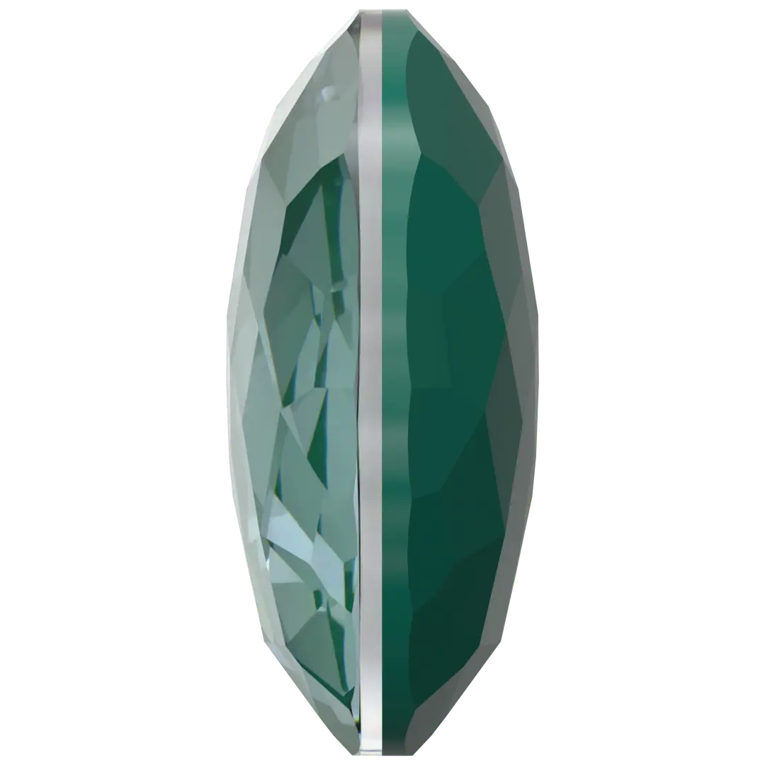 Serinity Chatons Round Stones Thin (1383) Crystal Pine Green Ignite UNFOILED - Bluestreak Crystals