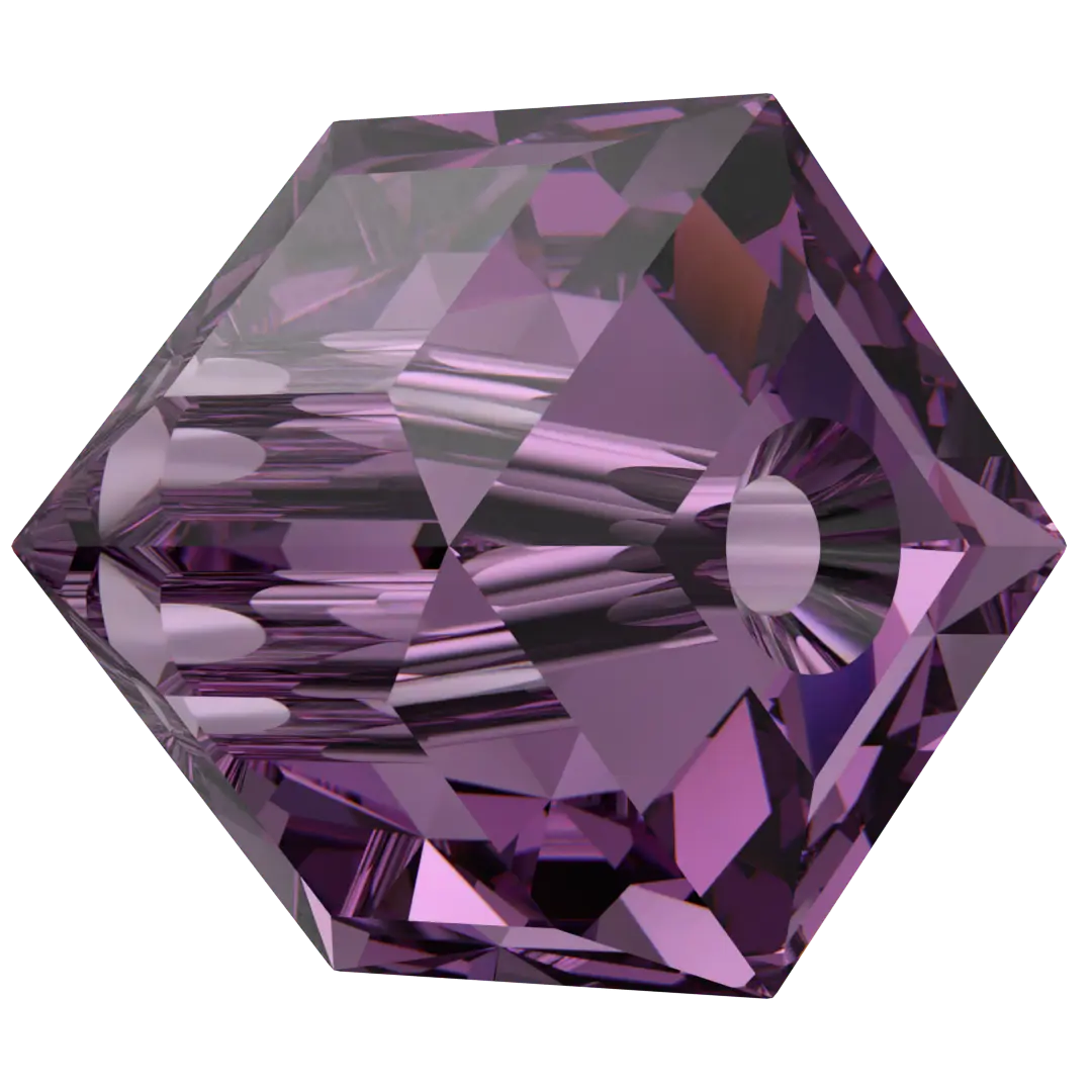 Serinity Crystal Beads Cube (5601) Amethyst - Bluestreak Crystals