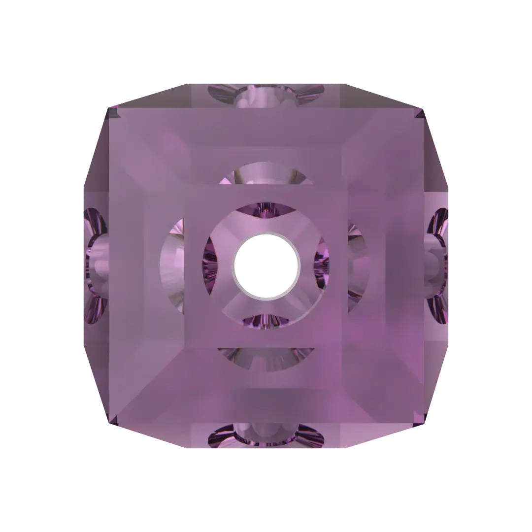 Serinity Crystal Beads Cube (5601) Amethyst - Bluestreak Crystals