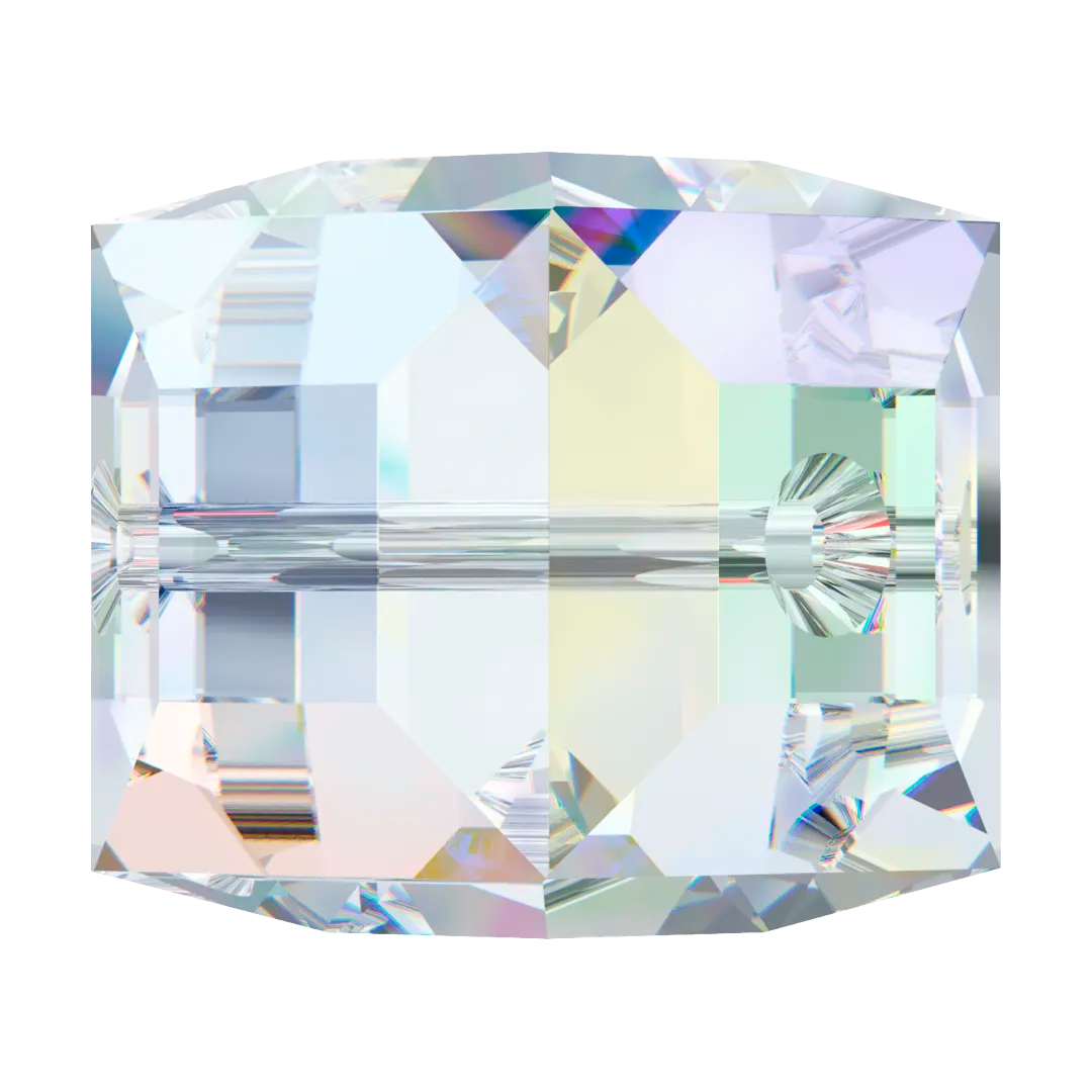 Serinity Crystal Beads Cube (5601) Crystal AB B - Bluestreak Crystals
