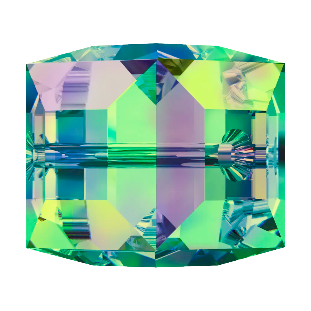 Serinity Crystal Beads Cube (5601) Crystal Vitrail Medium B - Bluestreak Crystals