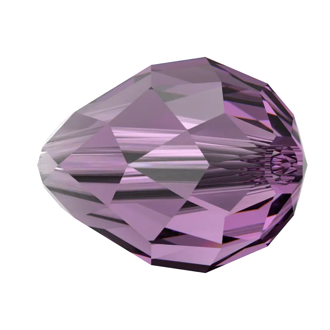 Swarovski Crystal Beads Drop (5500) Amethyst - Bluestreak Crystals